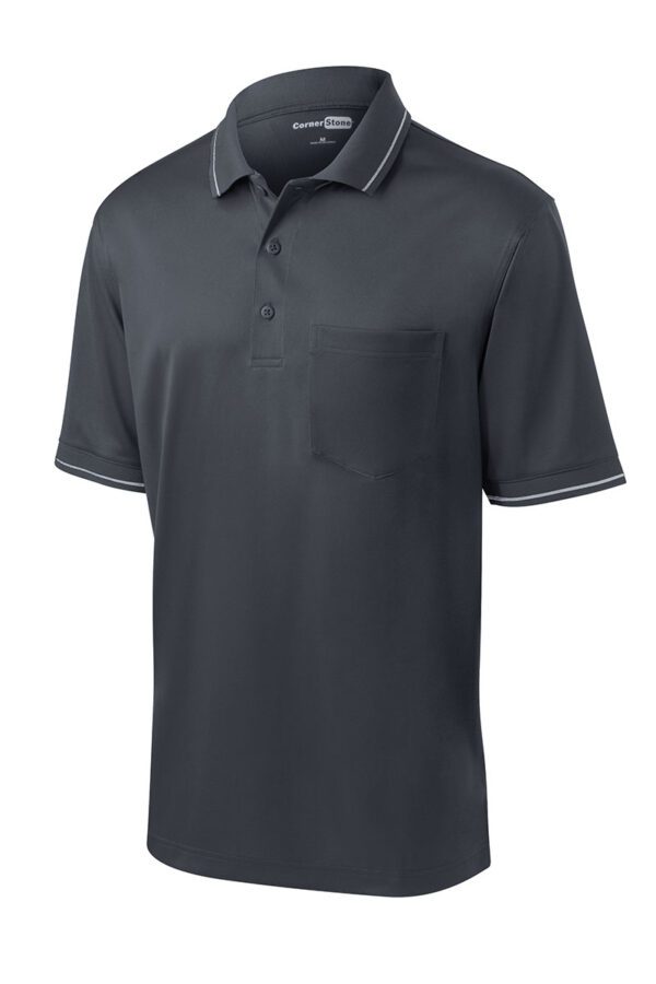 CornerStone® Select Snag-Proof Tipped Pocket Polo - Image 2