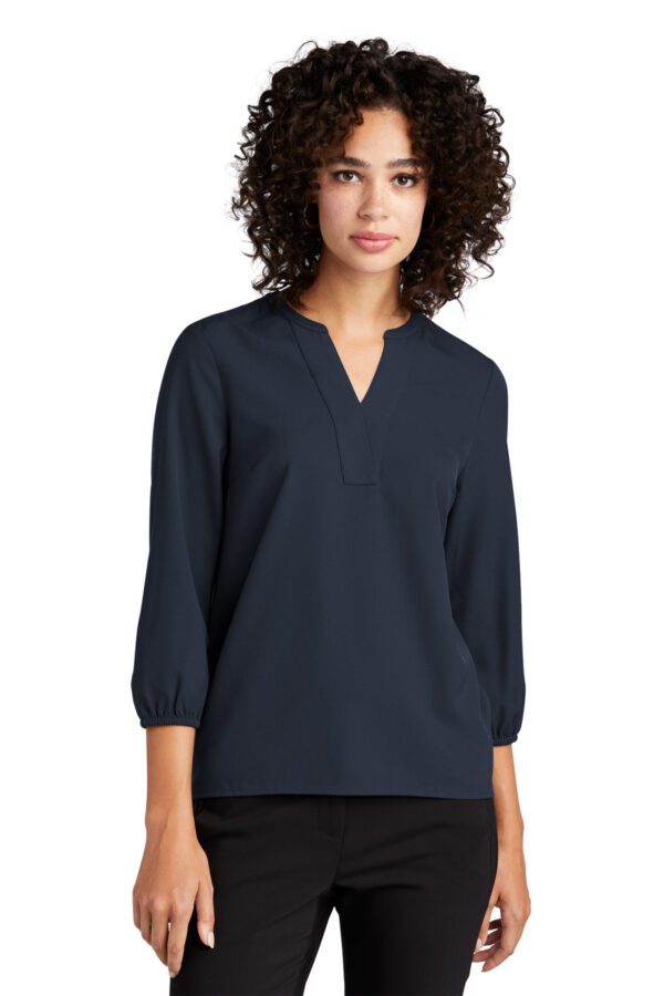 Mercer+Mettle™ Women's Stretch Crepe 3/4-Sleeve Blouse - Image 3