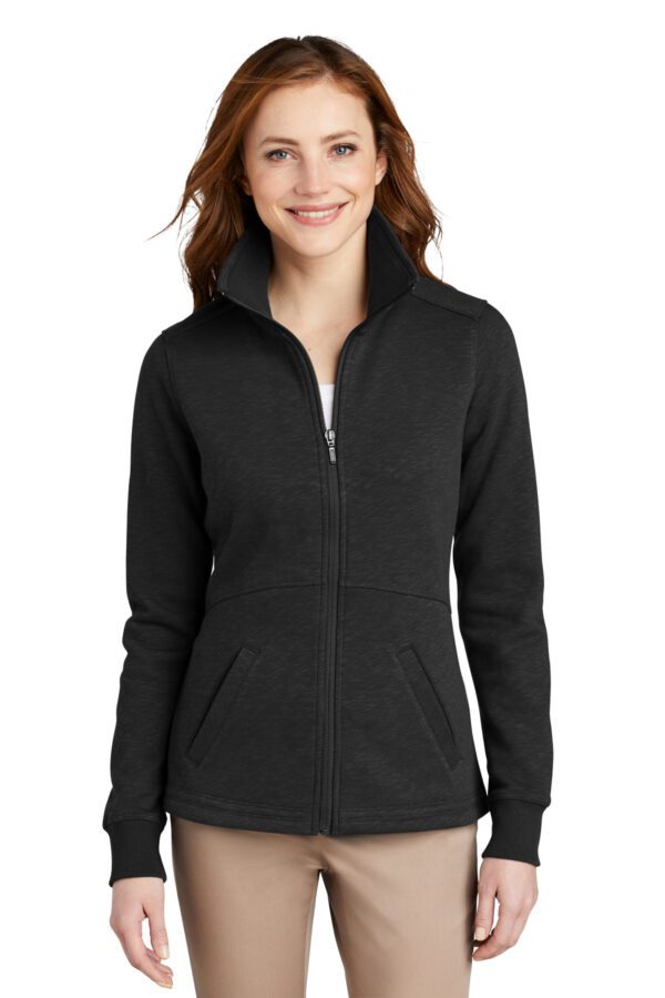 Port Authority® Ladies Slub Fleece Full-Zip Jacket - Image 2