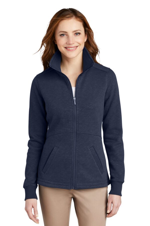 Port Authority® Ladies Slub Fleece Full-Zip Jacket - Image 3